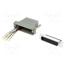 1 pcs x MH CONNECTORS - DA25-PMJ8-LG-K - Transition: adapter, D-Sub 25pin male,RJ45 socket, grey