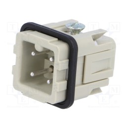 1 pcs x ILME - CKM 03 - Connector: HDC, contact insert, male, CK, PIN: 4, 3+PE, size 21.21