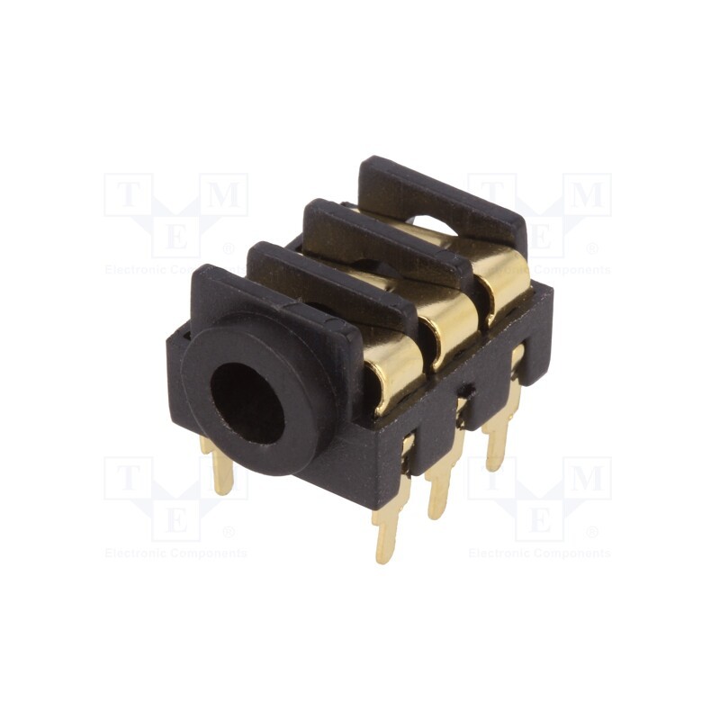 1 pcs x CLIFF - FCR1295G - Socket, Jack 3,5mm, female, stereo, ways: 3, THT, gold-plated