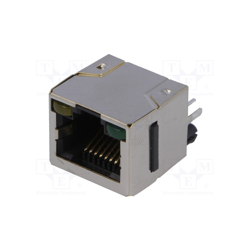 1 pcs x Amphenol Communications Solutions - RJHSE-3381 - Socket, RJ45, Cat: 5, shielded,with LED, Layout: 8p8c, THT, straight