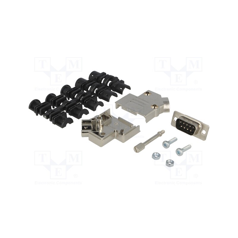 1 pcs x ENCITECH - 6355-0009-01 - D-Sub, PIN: 9, plug, male, soldering, for cable, black