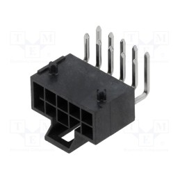 1 pcs x MOLEX - 1053141210 - NANO-FIT HDR RA DLR 10CKT 15AU BLK