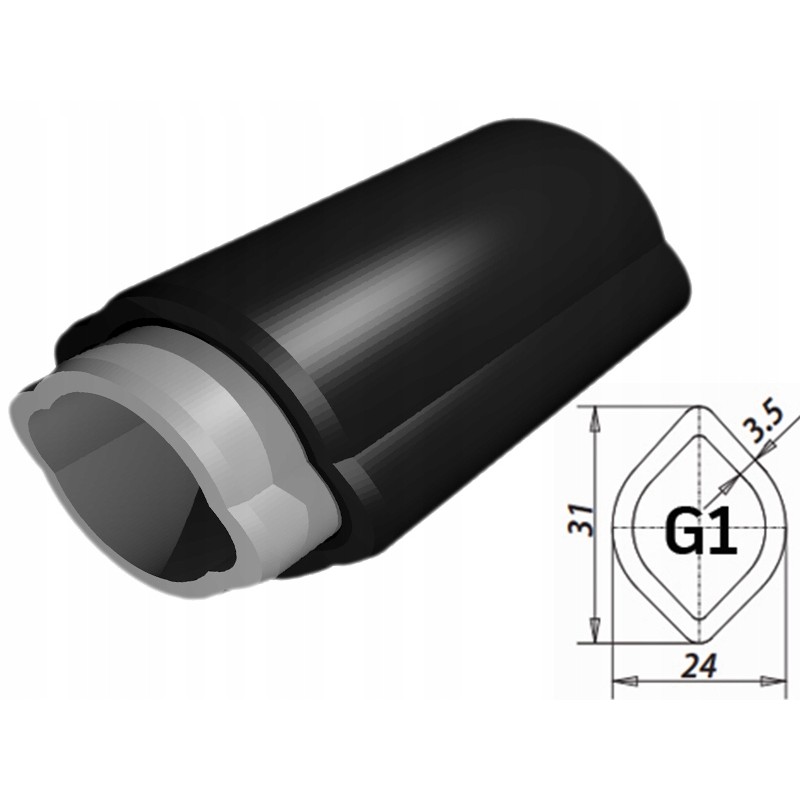 PTO shaft pipe profiled lemon 23 5x31 g1 50cm