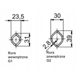 PTO shaft pipe profiled lemon 23 5x31 g1 50cm