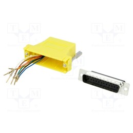 1 pcs x MH CONNECTORS - DA25-PMJ8-Y-K - Transition: adapter, D-Sub 25pin male,RJ45 socket, yellow