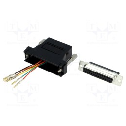 1 pcs x MH CONNECTORS - DA25-SMJ6-K - Transition: adapter, D-Sub 25pin female,RJ12 socket, black