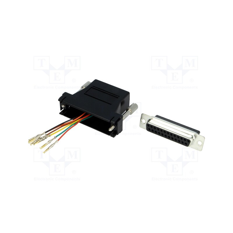 1 pcs x MH CONNECTORS - DA25-SMJ6-K - Transition: adapter, D-Sub 25pin female,RJ12 socket, black