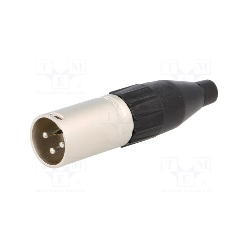 1 pcs x AMPHENOL - AC3M - Plug, XLR, male, PIN: 3, straight, for cable, soldering, 133V, 15A