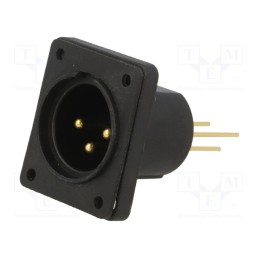 1 pcs x CLIFF - CP30061 - Socket, XLR, male, PIN: 3, straight, sealed, flange (4 holes),screw