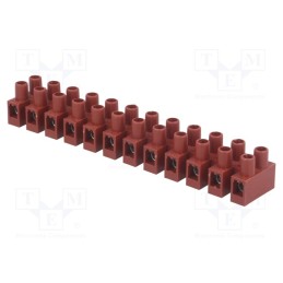 1 pcs x BM GROUP - BM 94GFCS - Terminal block, screw terminal, 6mm2, 400V, ways: 12, terminals: 24