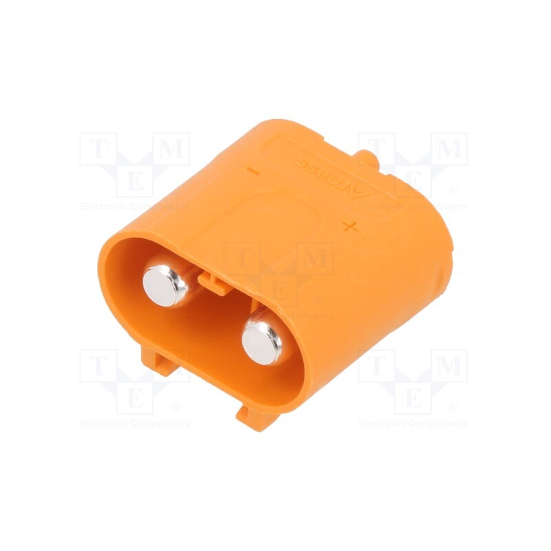 1 pcs x AMASS - LCB60PB-M - Socket, DC supply, LC, male, PIN: 2, on PCBs, THT, orange, 55A, 1kV