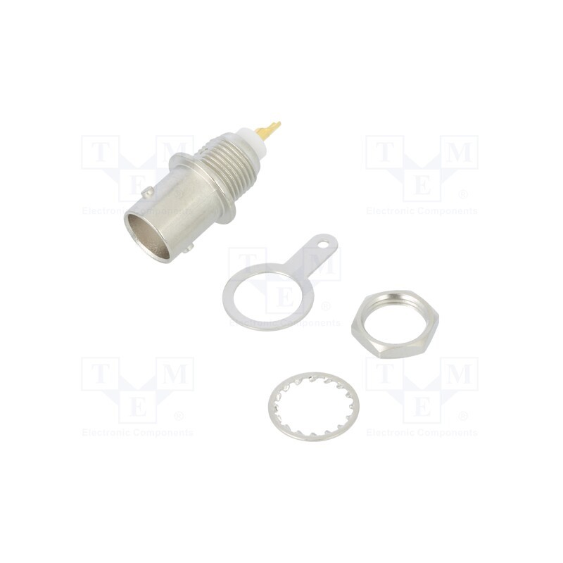 1 pcs x AMPHENOL RF - 031-221-RFX - Socket, BNC, female, straight, 50Ω, soldering, POM, gold-plated