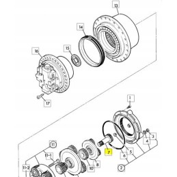 JCB excavator drive motor shaft