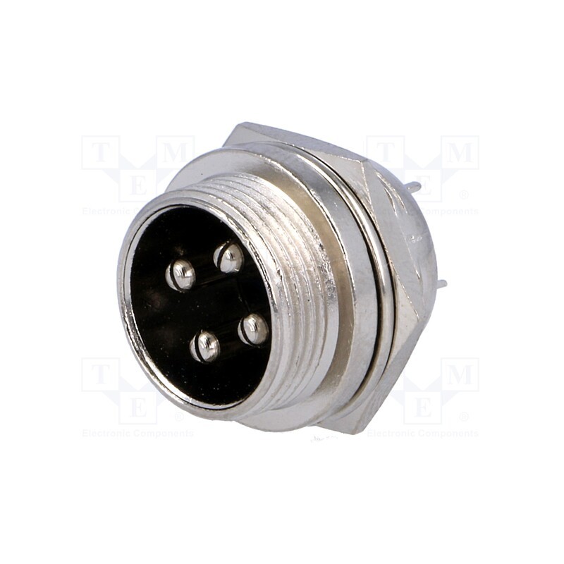 1 pcs x CLIFF - FC684204 - Socket, microphone, male, PIN: 4, for panel mounting