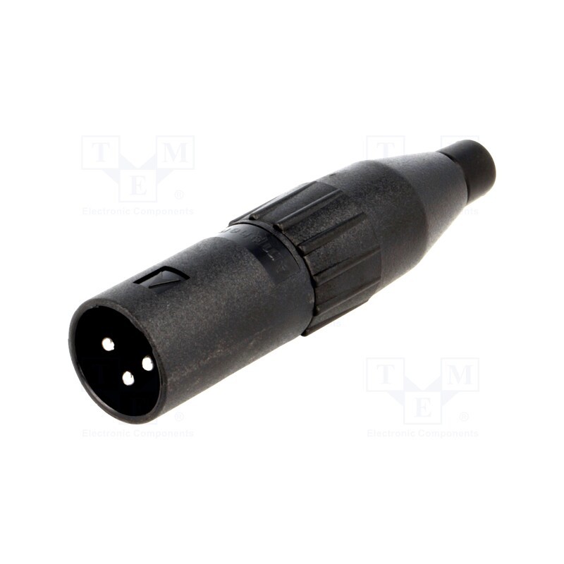 1 pcs x AMPHENOL - AC3MMCP - Plug, XLR, male, PIN: 3, straight, for cable, soldering, 133V, 15A