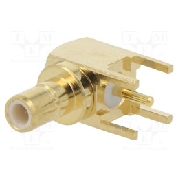 1 pcs x ADAM TECH - RF3-06-T-00-50-G - Socket, SMB, female, angled 90°, THT, on PCBs, PTFE, gold-plated