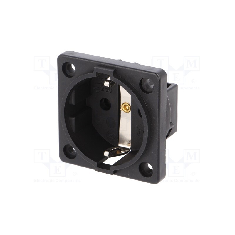 1 pcs x PCE - 10584-0S - Connector: AC supply, socket, 2P+PE, 250VAC, 16A, black, PIN: 3