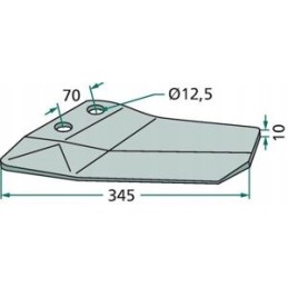 Lemken 3374418 right wing share, bent