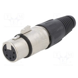 1 pcs x CLIFF - FC6165 - Plug, XLR, female, PIN: 5, straight, for cable, soldering, silver