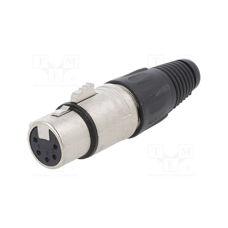 1 pcs x CLIFF - FC6165 - Plug, XLR, female, PIN: 5, straight, for cable, soldering, silver