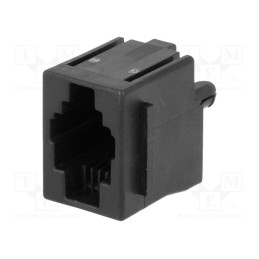 1 pcs x TE Connectivity - 5520257-2 - Socket, RJ9, PIN: 4, with panel stop blockade, Layout: 4p4c, THT