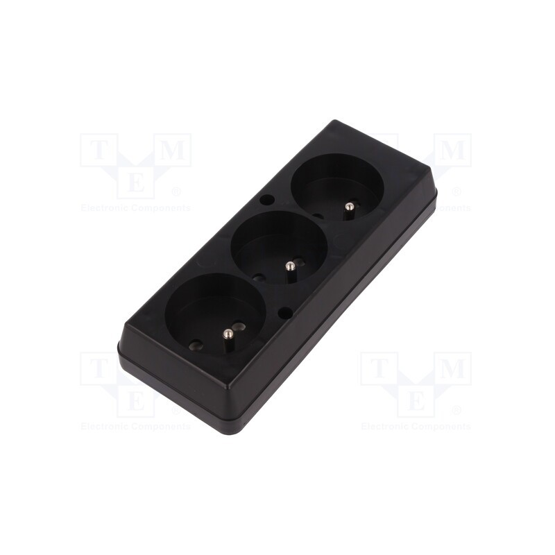 1 pcs x JONEX - 5907570001985 - Connector: AC supply, female, splitter, 2P+PE, 250VAC, 16A, black
