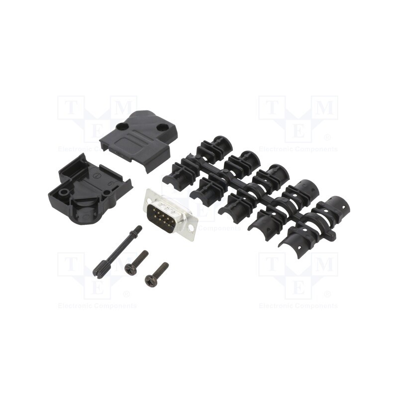 1 pcs x Amphenol Communications Solutions - L17D45PK-P-09+L717SDE09P - D-Sub, PIN: 9, male, angled 45°, soldering, for cable, go