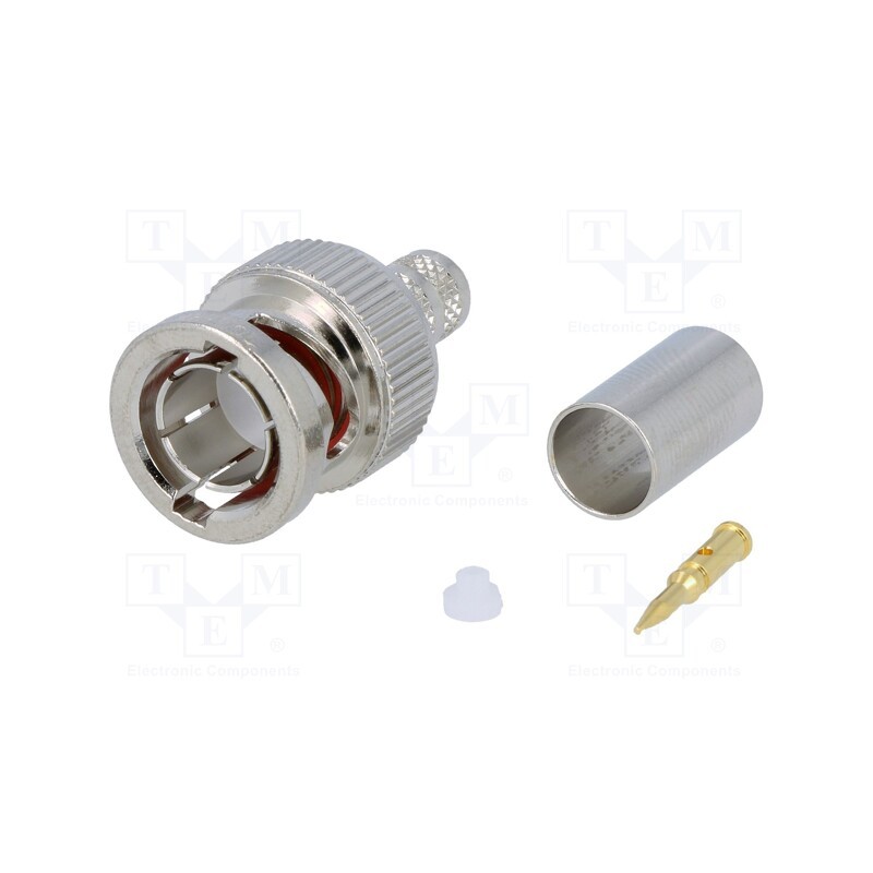 1 pcs x AMPHENOL RF - B1121A1-ND3G-3-75 - Plug, BNC, male, straight, 75Ω, crimped, for cable, POM, gold-plated