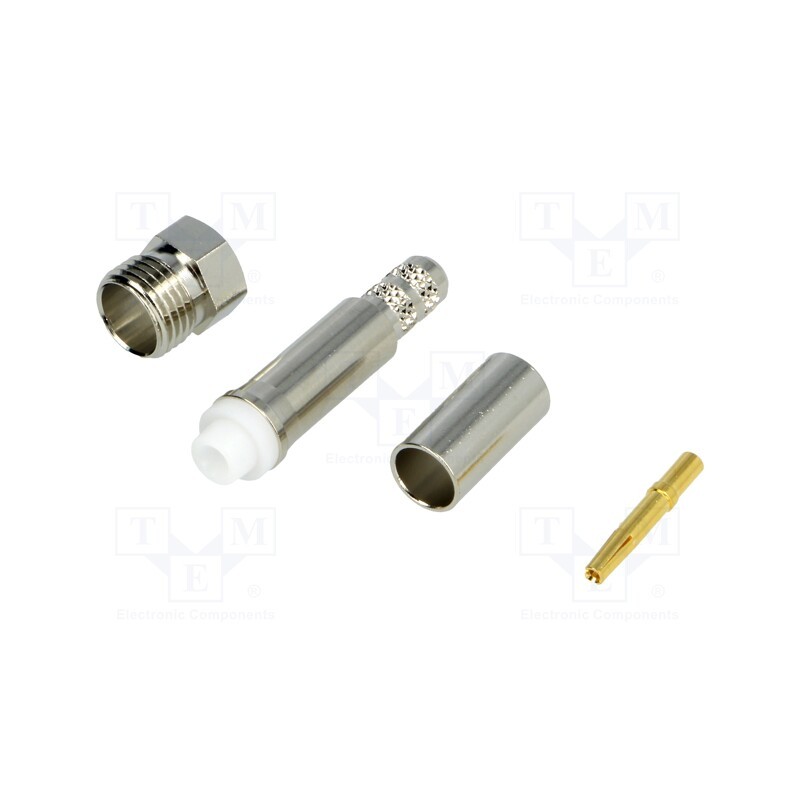 1 pcs x AMPHENOL RF - FME6121B1-ND3G-1-50 - Plug, FME, female, straight, crimped, for cable, Insulation: PTFE