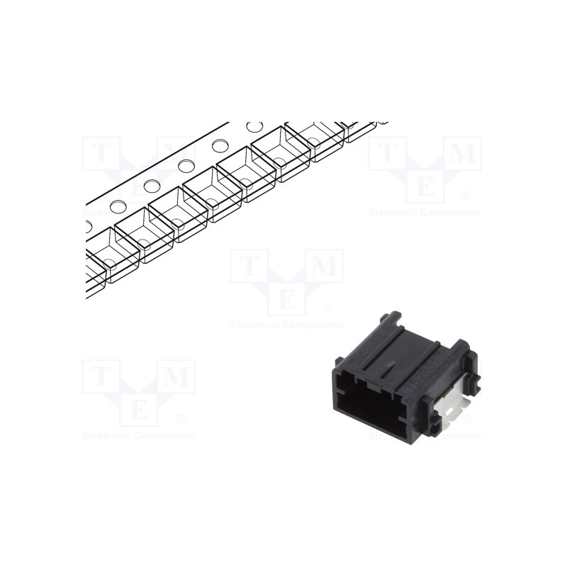 1 pcs x MOLEX - 349126040 - Connector: automotive, Mini50, male, socket, on PCBs, PIN: 4, black