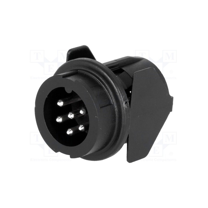 1 pcs x AMPHENOL - T3426500U - Socket, DIN, male, PIN: 6, for panel mounting,snap fastener, 300V