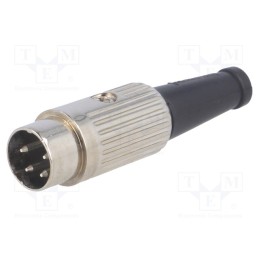 1 pcs x DELTRON - 610-0400 - Plug, DIN, male, PIN: 4, Layout: 216°, straight, for cable, soldering