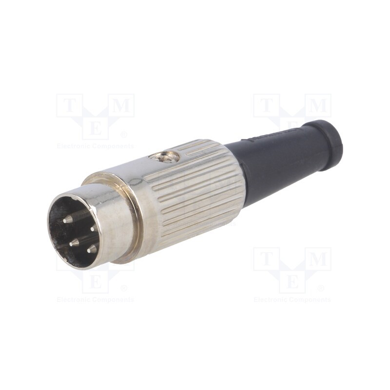 1 pcs x DELTRON - 610-0400 - Plug, DIN, male, PIN: 4, Layout: 216°, straight, for cable, soldering