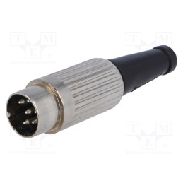 1 pcs x DELTRON - 610-0600 - Plug, DIN, male, PIN: 6, Layout: 240°, straight, for cable, soldering