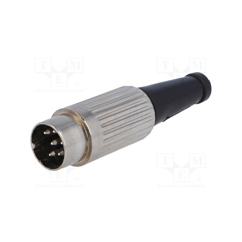 1 pcs x DELTRON - 610-0600 - Plug, DIN, male, PIN: 6, Layout: 240°, straight, for cable, soldering