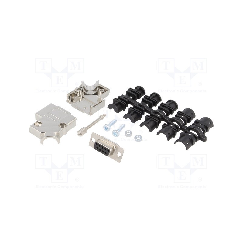 1 pcs x ENCITECH - 6355-0009-11 - D-Sub, PIN: 9, plug, female, soldering, for cable, black