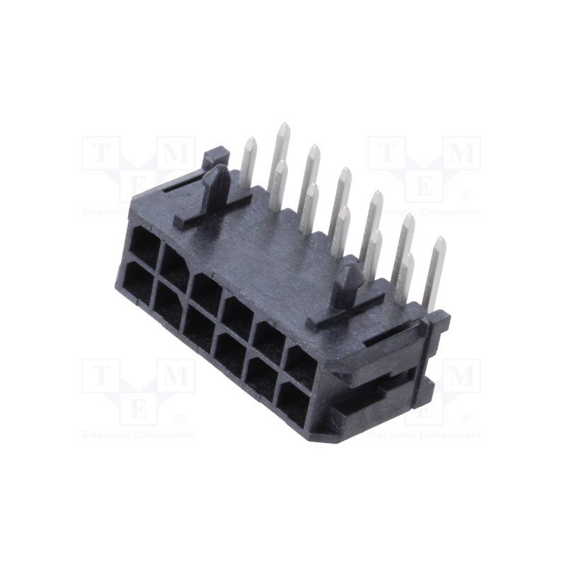 1 pcs x MOLEX - 430451202 - Socket, wire-board, male, Micro-Fit 3.0, 3mm, PIN: 12, Layout: 2x6