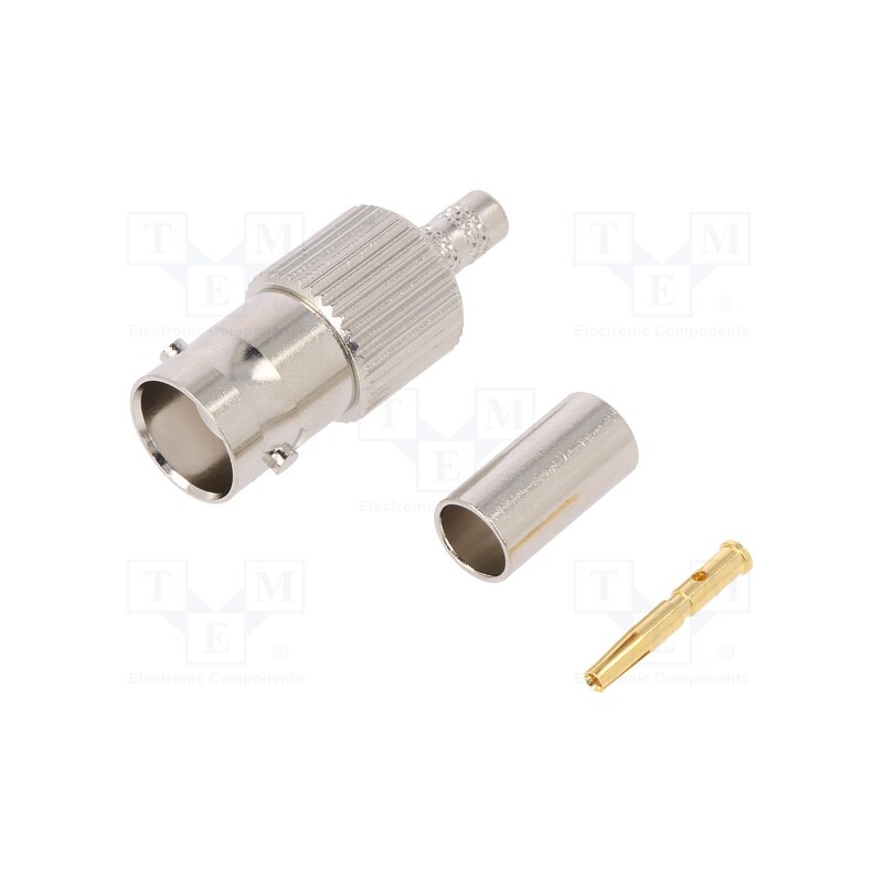 1 pcs x AMPHENOL RF - 000-36800-RFX - Plug, BNC, female, straight, 50Ω, crimped, for cable, POM, -40÷85°C