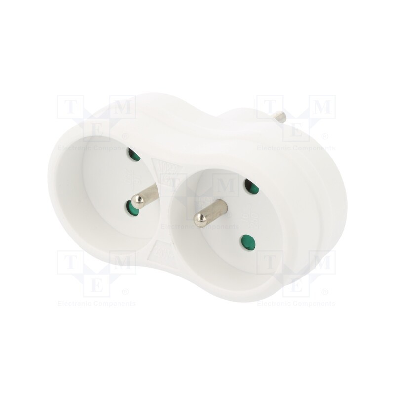 1 pcs x PLASTROL - W-97741 - Connector: AC supply, splitter, 2P+PE, 250VAC, 16A, white
