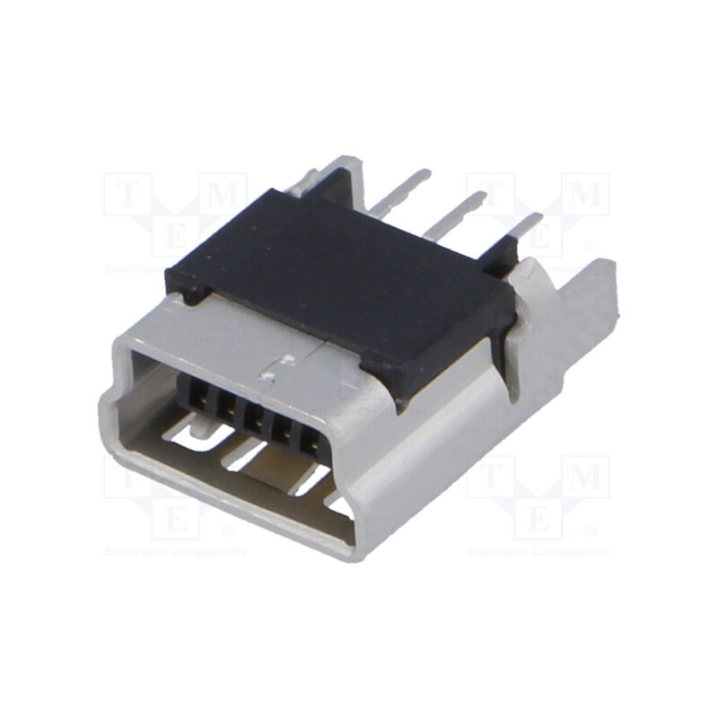 1 pcs x MOLEX - 5000751517 - Socket, USB B mini, on PCBs, THT, PIN: 5, straight