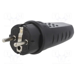 1 pcs x PAWBOL - D.3158L - Connector: AC supply, male, plug, 2P+PE, 250VAC, 16A, black, PIN: 3