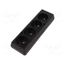 1 pcs x JONEX - 5907570002555 - Connector: AC supply, female, splitter, 2P+PE, 250VAC, 16A, black