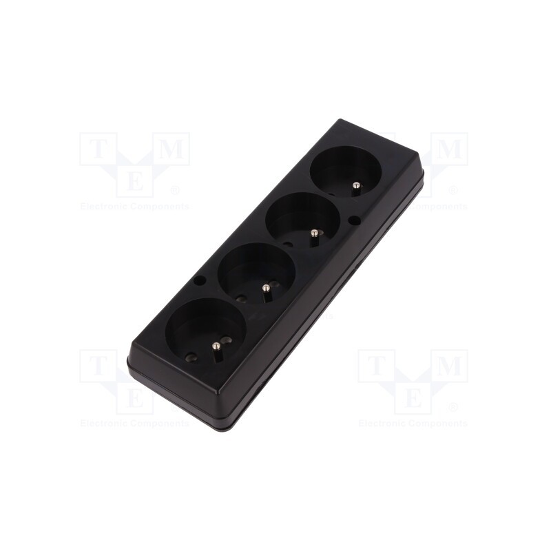 1 pcs x JONEX - 5907570002555 - Connector: AC supply, female, splitter, 2P+PE, 250VAC, 16A, black