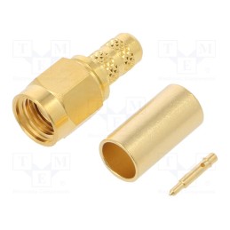 1 pcs x AMPHENOL RF - SMA1111A1-3GT50G-1-50 - Plug, SMA, male, straight, 50Ω, crimped, for cable, PTFE