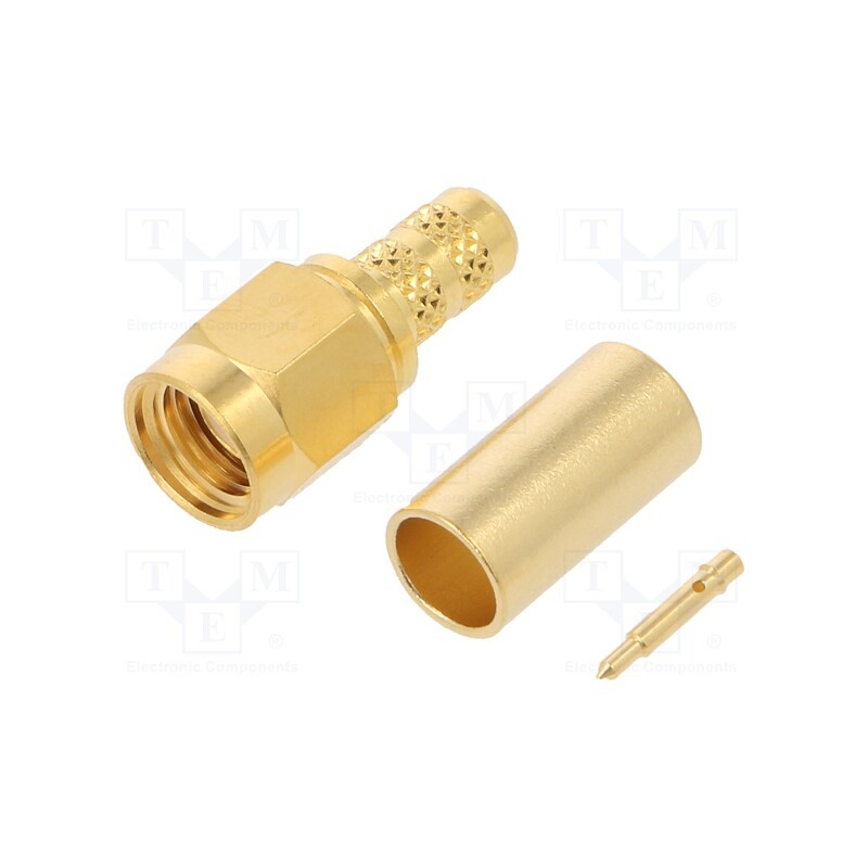 1 pcs x AMPHENOL RF - SMA1111A1-3GT50G-1-50 - Plug, SMA, male, straight, 50Ω, crimped, for cable, PTFE