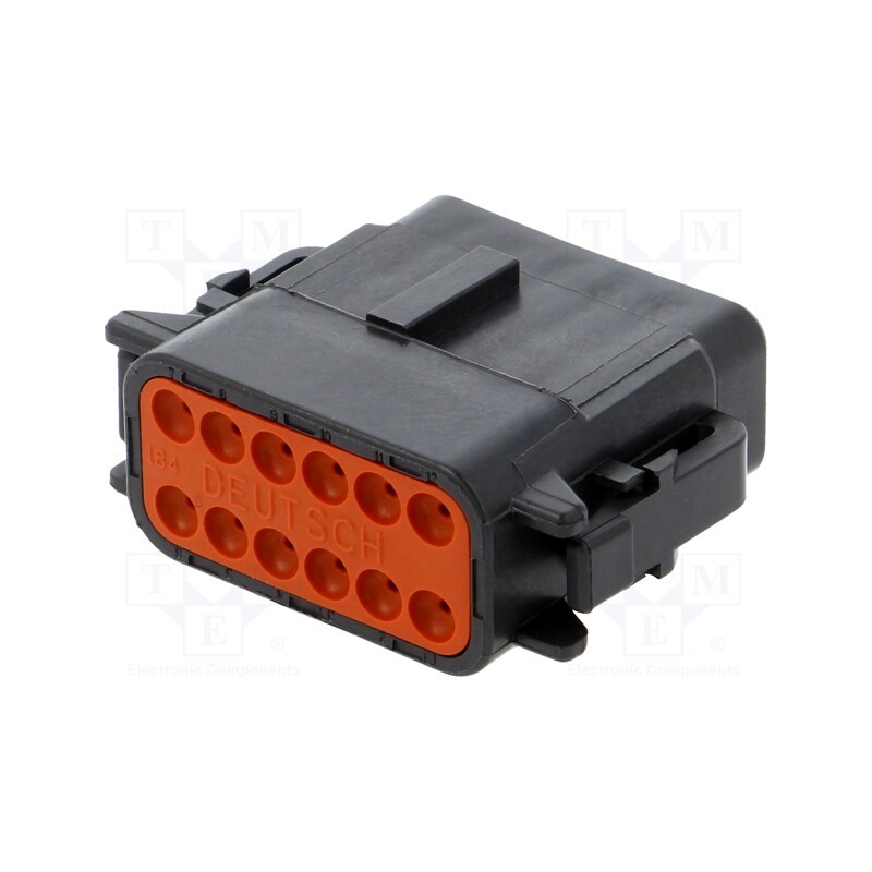 1 pcs x DEUTSCH - DTM06-12SB - Connector: wire-wire, DTM, female, plug, for cable, PIN: 12, black