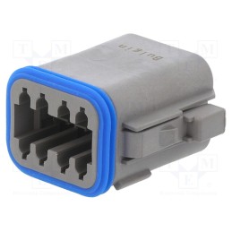 1 pcs x BULGIN - PX0100S08AGY - Connector: wire-wire, PX0, female, plug, for cable, PIN: 8, grey