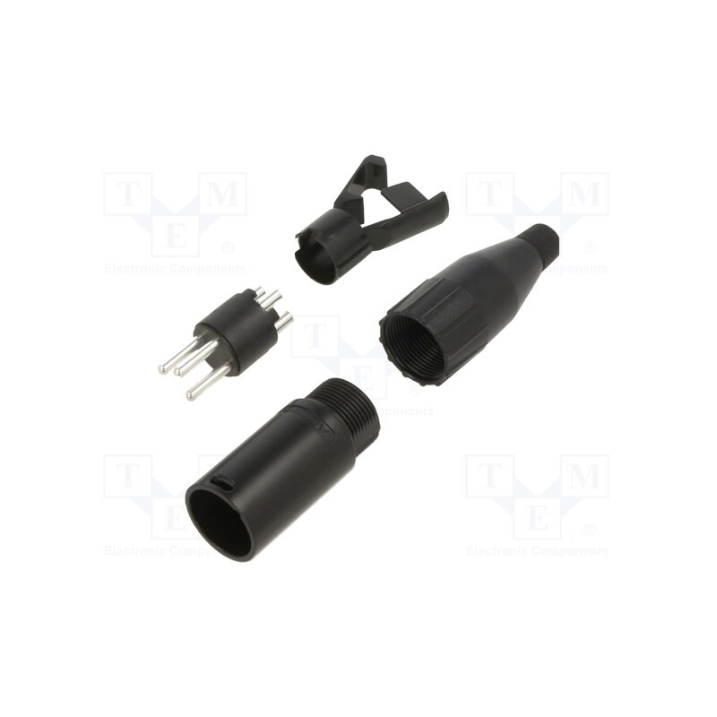 1 pcs x AMPHENOL - AC3MMB - METAL PLUG STR CORD MACH 3 PIN