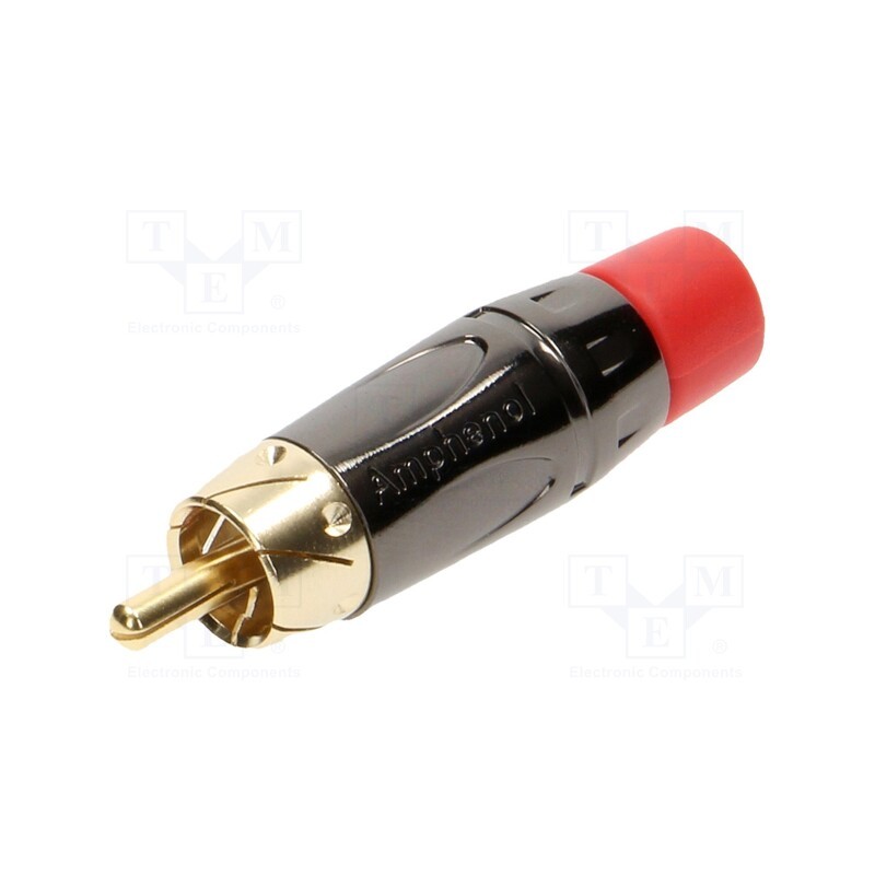 1 pcs x AMPHENOL - ACPL-CRD - Plug, RCA, male, short, straight, soldering, black, gold-plated