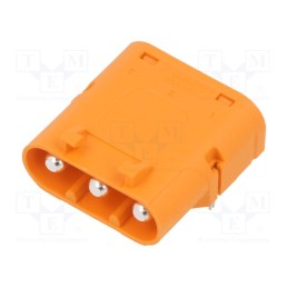 1 pcs x AMASS - LCC40PW-M - Socket, DC supply, LC, male, PIN: 3, on PCBs, THT, orange, 30A, 1kV